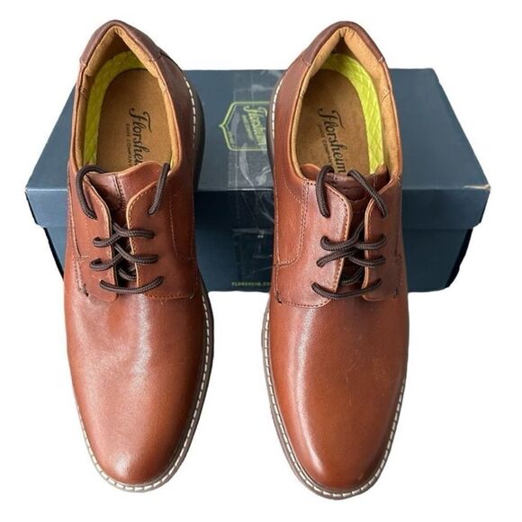 Florsheim Brown Leather Plain Toe Derby Oxford Mens 9M Lace Up Dress Shoes main image 10